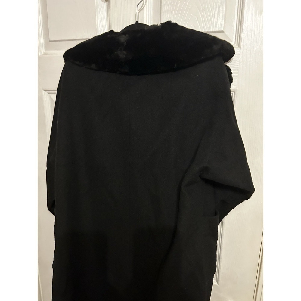 VTG Women's Full Length Wool Coat Fur Collar Pockets Overcoat Fenway Union Made - Picture 9 of 9